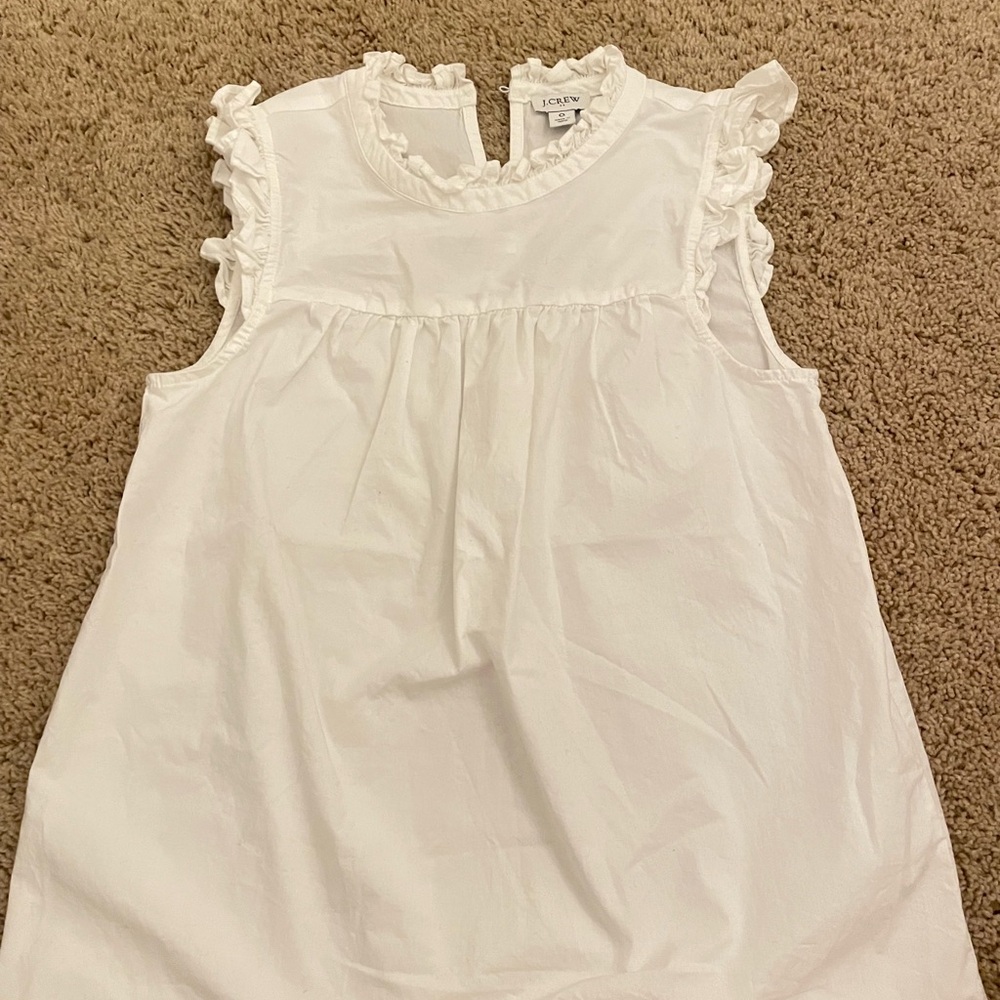 J.Crew cute white classy sleeveless shirt, coquette